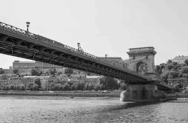 Budapest Hungary August 2018 View Chain Bridge — Stock Photo, Image