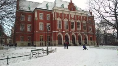 Krakow, Polonya - 3 Ocak 2019: görünümünü Collegium Witkowskiego Uniwersytet Jagiellonski