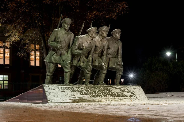 Krakow Polen Januari 2019 Staty Fyra Legionärer Hyllning Till Männen — Stockfoto