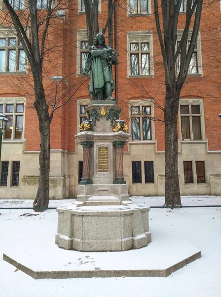 Cracovia Polonia Enero 2018 Estatua Nicolo Copernico Copernicus Cerca Universidad —  Fotos de Stock