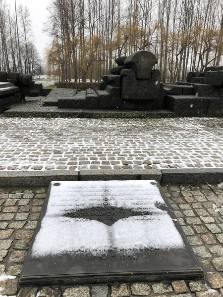 Krakow Poland January 2018 View Nazi Extermination Camp Holocaust Memorial — Stock Photo, Image