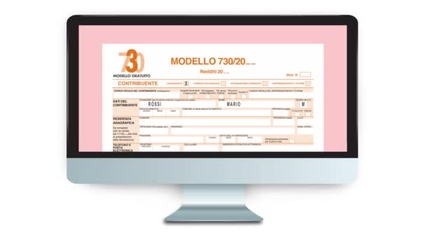 Formulário Declaração Fiscal Online Animação — Vídeo de Stock