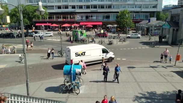 Berlín Německo Srpen 2019 Pohled Náměstí Hardenbergplatz Před Berlínskou Zoo — Stock video