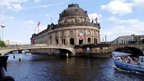 Berlino Germania Agosto 2019 Veduta Del Bode Museum Dal Fiume — Video Stock