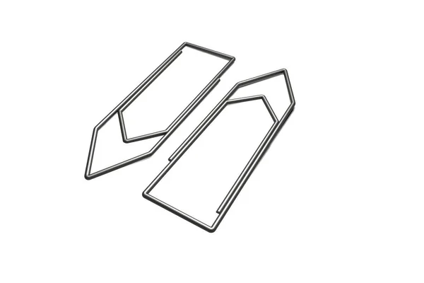 Rendering Metalen Clip Papier Houder Witte Achtergrond Render — Stockfoto
