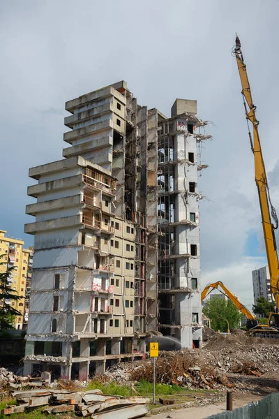 Demolice Budovy Názvem Vela Scampia Začala Února 2020 Pokračuje Stock Fotografie