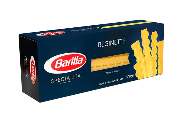 Italia Junio 2020 Paquete Regineta Pasta Italiana Barilla Blanco Editorial —  Fotos de Stock