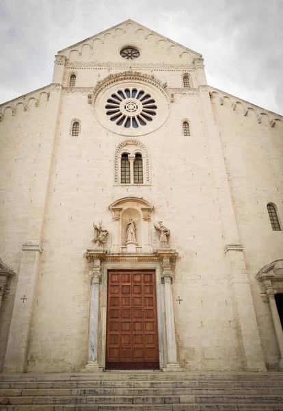 Yttre Fasad Basilikan San Nicola Bari Italien — Stockfoto
