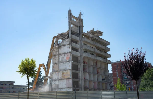 Naples Italy June 2020 Demolition Building Called Vela Scampia Started — Stock Photo, Image