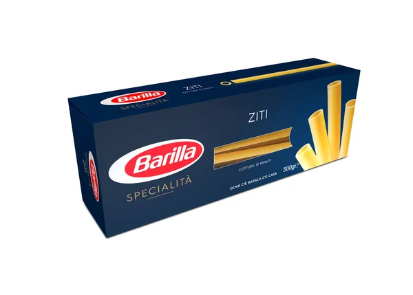 Itálie Června 2020 Vykreslování Krabičky Těstovin Barilla Italian Bílém Ilustrativním — Stock fotografie