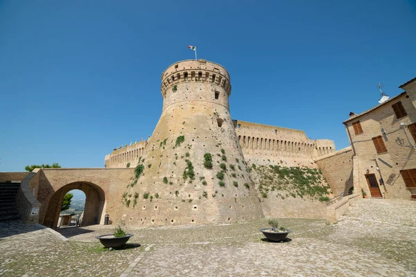 Außenansicht Des Mittelalterlichen Dorfes Acquaviva Picena Ascoli Piceno Italien — Stockfoto