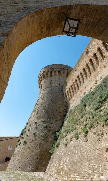 Exterior Aldeia Medieval Acquaviva Picena Ascoli Piceno Itália — Fotografia de Stock