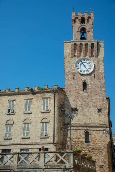 Außenansicht Des Mittelalterlichen Dorfes Acquaviva Picena Ascoli Piceno Italien — Stockfoto