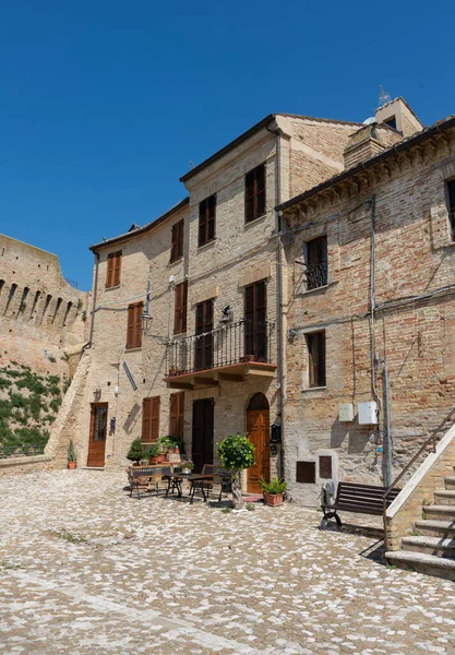 Acquaviva Picena Italy August 2020 Детали Строительства Средневековой Деревни Acquaviva — стоковое фото