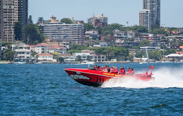 Emozionante Giro Barca Veloce Jet Sydney Harbour Sydney Australia Dicembre — Foto Stock