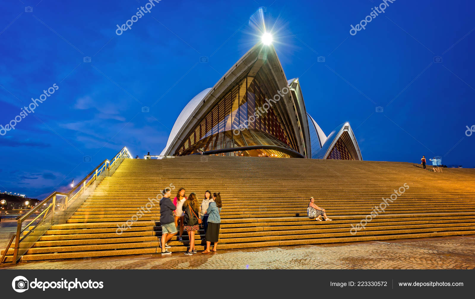 Steps Leading Sydney Opera House Sunset Taken Sydney Nsw Australia