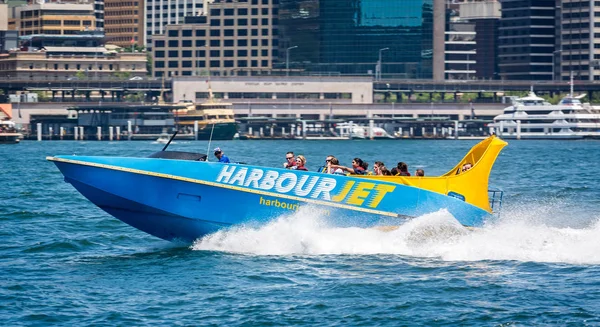 Vzrušující Jízda Rychle Jet Lodí Přístavu Sydney Sydney Austrálie Dne — Stock fotografie