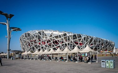 Kuşlar yuva 2008 Olimpiyatları Pekin, Çin, 3 Nisan 2011 tarihinde alınan için inşa Stadyumu