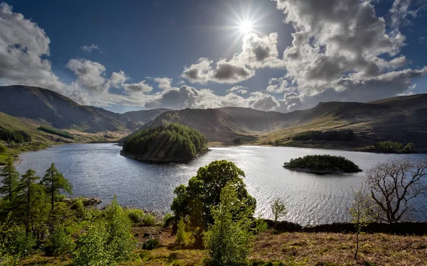 Aufnahme Von Haweswater Mit Sternflecken Sonne Aufgenommen Der Seenplatte Cumbria — Stockfoto