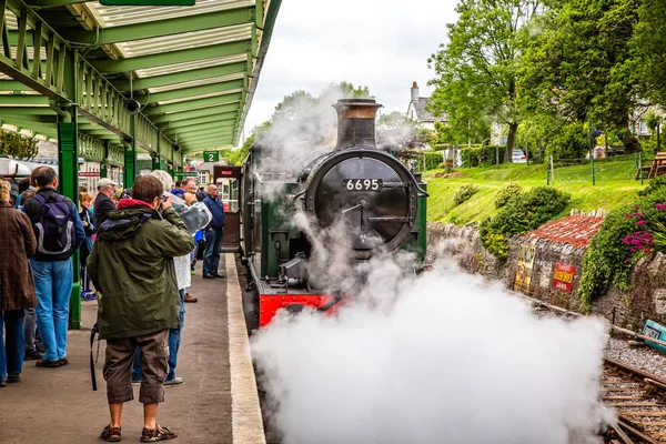 Stoom Locomotief 6695 Trekken Swanage Station Genomen Swanage Dorset Verenigd — Stockfoto