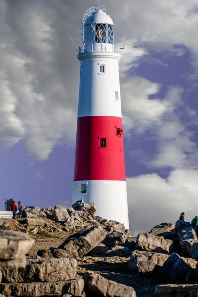 Portland Bill Lighthouse Scattato Portland Dorset Regno Unito Gennaio 2014 — Foto Stock