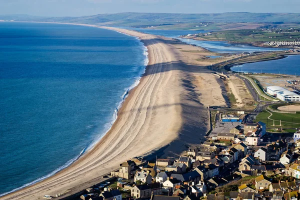 Chesil beach ve Weymouth, Dorset doğru seyir Portland limanı deniz manzarası