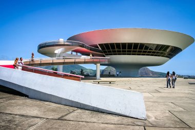 Niemeyer'ın Niteroi Çağdaş Sanat Müzesi Niteroi, Rioi de Janeiro, Brezilya 1 Şubat 2008 tarihinde alınan