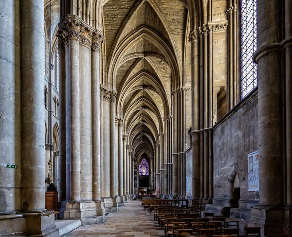 Belső Tér Reimsi Katedrális Reims Burgundia Franciaország Hozott 2018 Június — Stock Fotó