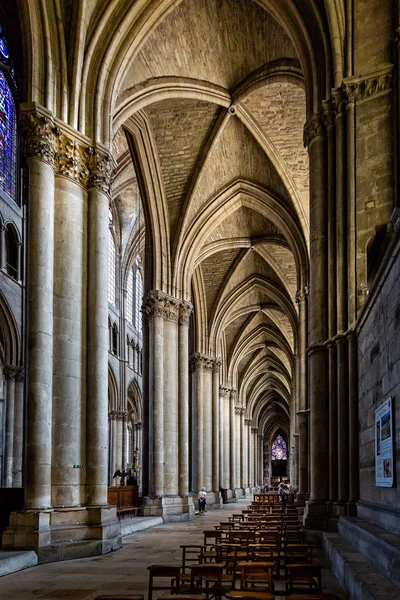 Εσωτερικό Του Καθεδρικού Ναού Ρεμς Ρεμς Βουργουνδία Γαλλία Ελήφθησαν Στις — Φωτογραφία Αρχείου