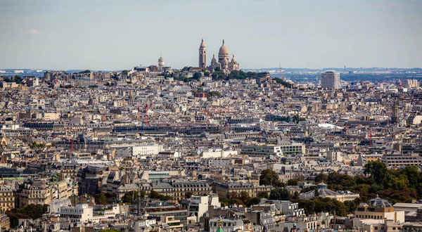 Vue Paris Basilique Sacré Cœur Depuis Tour Eiffel Paris France — Photo