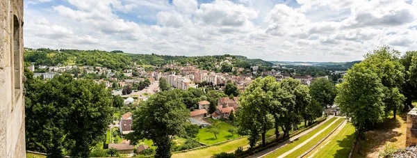 Vista Panorâmica Das Muralhas Castelo Montbatd Montbard Borgonha França Tomada — Fotografia de Stock