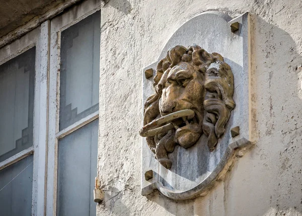 Lion Head Sculpture Ring Mouth Taken Beaune Burgundy France June — Stock Photo, Image