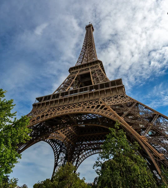 Olhando Diretamente Para Torre Eiffel Paris França Agosto 2018 — Fotografia de Stock