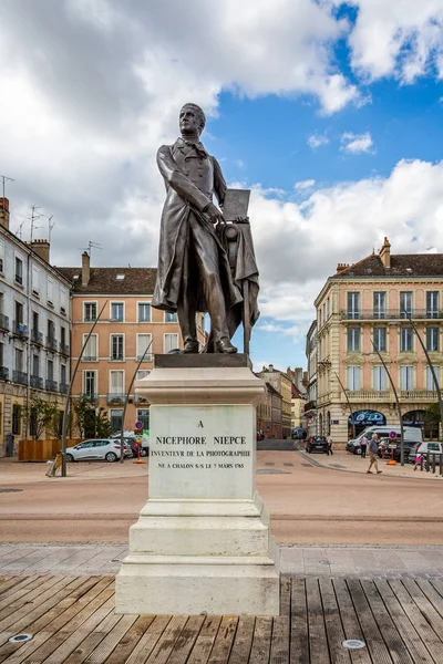 Socha Nipce Vynálezce Fotografie Chalon Sur Saone Burgundsko Francie Srpna — Stock fotografie