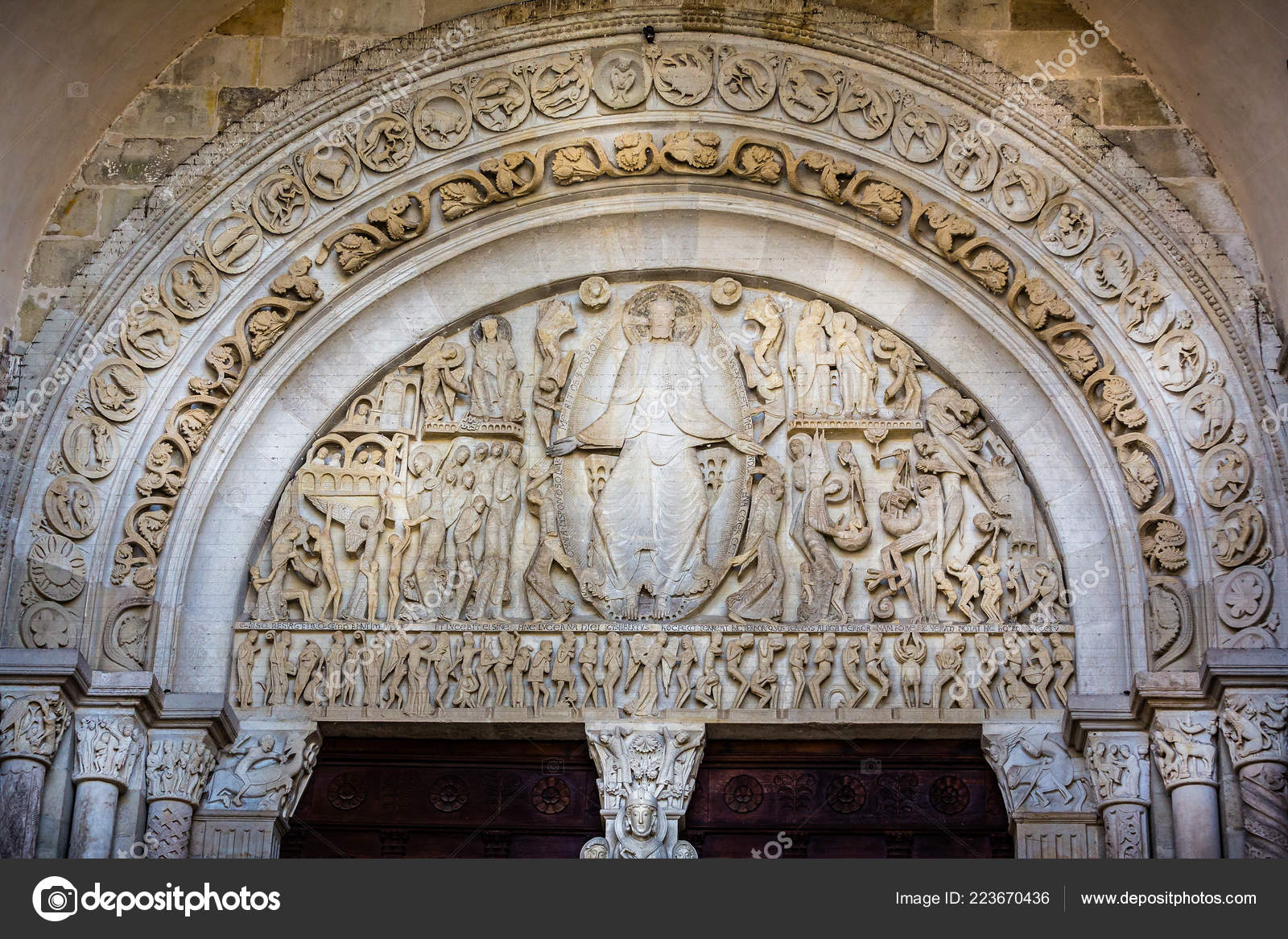 Last Judgement Tympanum Gislebertus Autun Cathedral Burgundy France Taken June Stock Editorial Photo C Njarvis