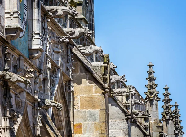 Gargoyles Sur Toit Cathédrale Autun Autun Bourgogne France Juin 2013 — Photo