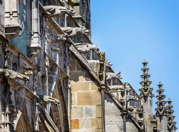 Gargoyles Het Dak Van Autun Kathedraal Autun Bourgondië Frankrijk Juni — Stockfoto