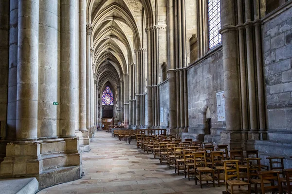 Εσωτερικό Του Καθεδρικού Ναού Ρεμς Ρεμς Βουργουνδία Γαλλία Ελήφθησαν Στις — Φωτογραφία Αρχείου