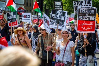 Hyde Park, Londra, İngiltere 26 Temmuz 2014 alınan ücretsiz Palestine protesto yürüyüşü