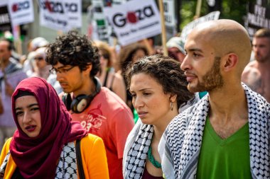 Hyde Park, Londra, İngiltere 26 Temmuz 2014 alınan ücretsiz Palestine protesto yürüyüşü