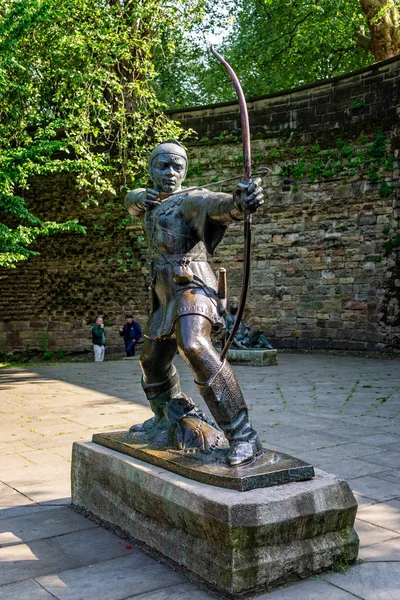 Estatua Robin Hood Tomada Nottingham Nottinghamshire Reino Unido Mayo 2018 — Foto de Stock