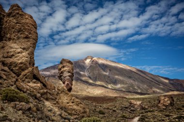 Volkanik Dağı Teide Tenerife dramatik atış