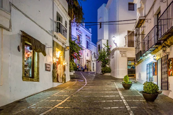 Fußgängerzone Vejer Frontera Spanien Aufgenommen Der Nacht Auf Den September — Stockfoto