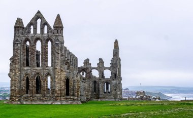Whitby Whitby, Yorkshire, İngiltere 22 Mayıs 2018'de alınan Abbey Gotik kalıntıları