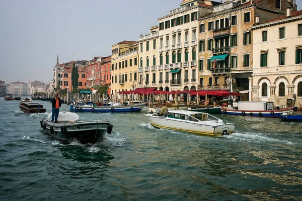 Boote Auf Dem Canal Grande Venedig Italien Oktober 2007 — Stockfoto