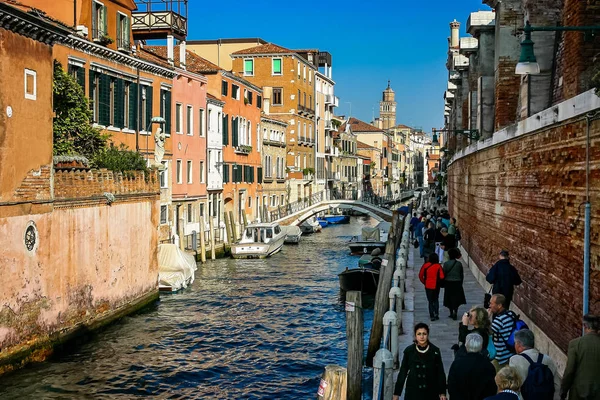 Canal Pedestrian Walkway Grand Canal Venice Italy Taken October 2007 — Stock Photo, Image