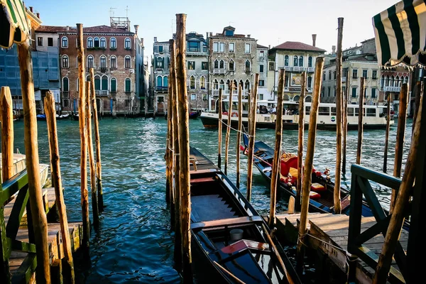 Gondeln Auf Dem Canal Grande Venedig Italien Aufgenommen Oktober 2007 — Stockfoto