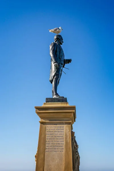 Captain Cook Monumento Tomado Whitby Yorkshire Reino Unido Mayo 2018 — Foto de Stock