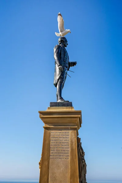 Captain Cook Monumento Tomado Whitby Yorkshire Reino Unido Mayo 2018 — Foto de Stock