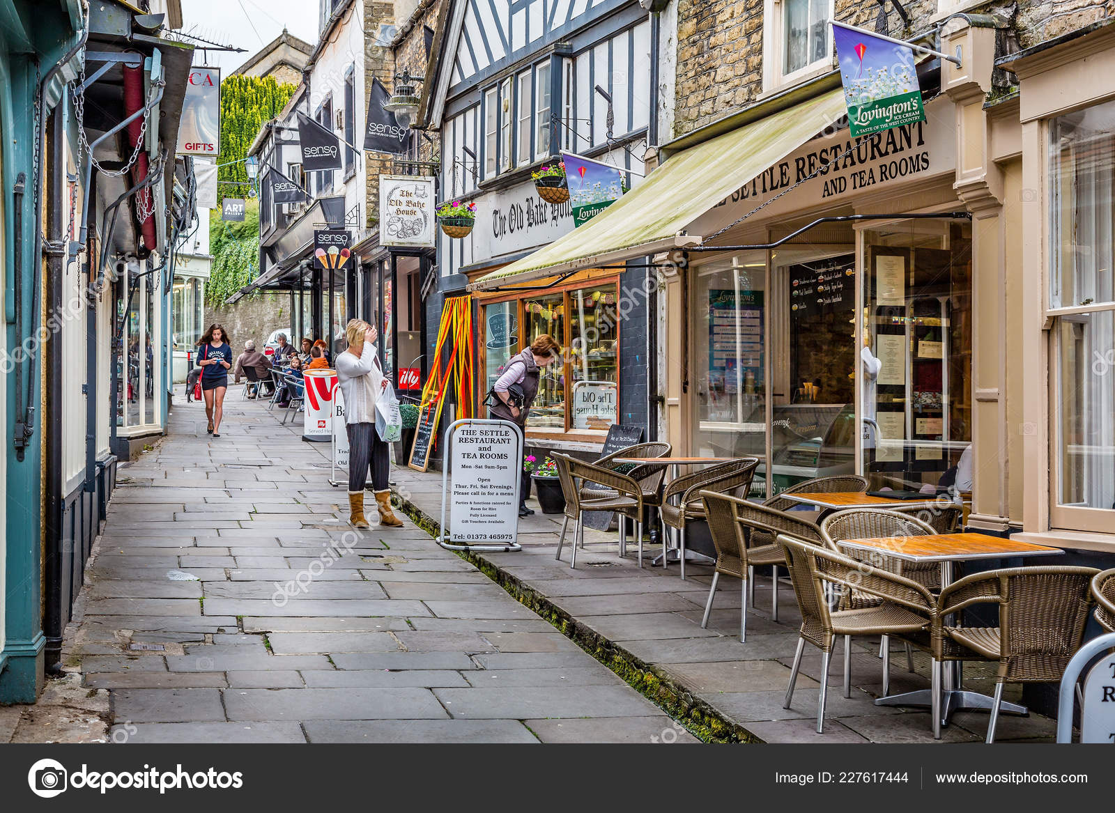 Cafes Shops Historic Cheap Street Frome Somerset May 2013